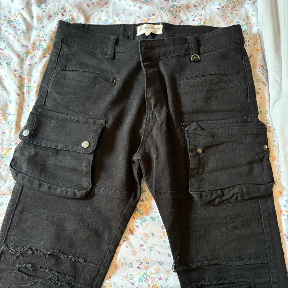 Black Cargo Pants - Picture 2 of 5